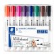 Marqueur effaçable rechargeable Staedtler Lumocolor 351 pointe ogive 2 mm - Pochette de 8