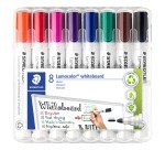 Marqueur effaçable rechargeable Staedtler Lumocolor 351 pointe ogive 2 mm - Pochette de 8