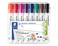 Marqueur effaçable rechargeable Staedtler Lumocolor 351 pointe ogive 2 mm - Pochette de 8