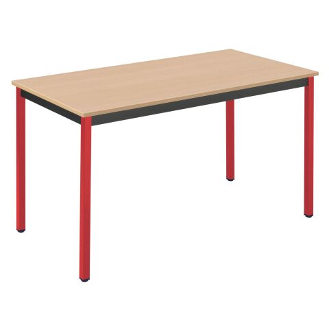Mesa rectangular Haya 120 x 60 cm multiforma Budget patas rojas