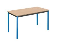 Table multi-usages plateau hêtre L 120 x P 60 cm - Classique - piétement bleu
