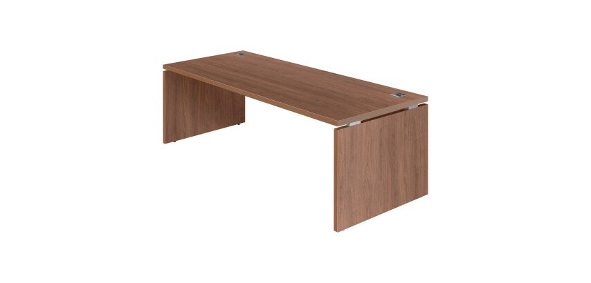 Büro gerades Modell Bruneau Shiny mit massiven Holzbeinen.