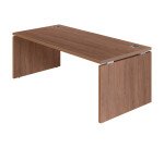 Scrivania direzionale Shiny con gambe in legno massiccio