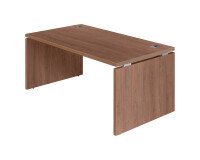 Bureau droit L 160 x P 90 cm, piètement plein bois - Milano - noyer