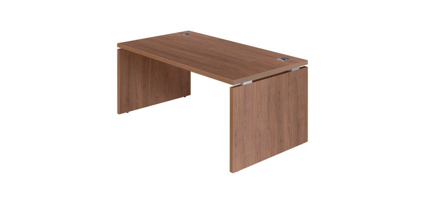 Bureau droit Direction Bruneau Shiny piètement plein bois