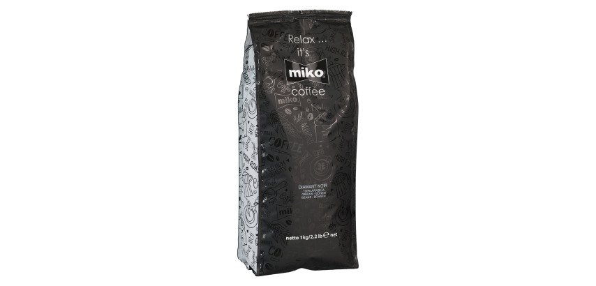 Café en grains Miko Diamant Noir 100 % Arabica - paquet de 1 kg