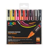 Marqueur Posca PC5M couleurs chaudes assorties pointe conique 1,8 à 2,5 mm - Etui de 8