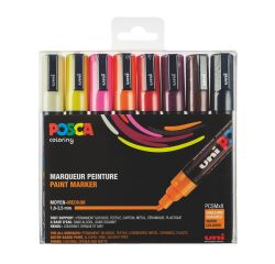 Marker Posca assorted warm colours conical point 1.8 to 2.5 mm - Box of 8