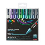 Markierstifte Posca sortierte kalte Farben Rundspitze 1,8 bis 2,5 mm - Box von 8