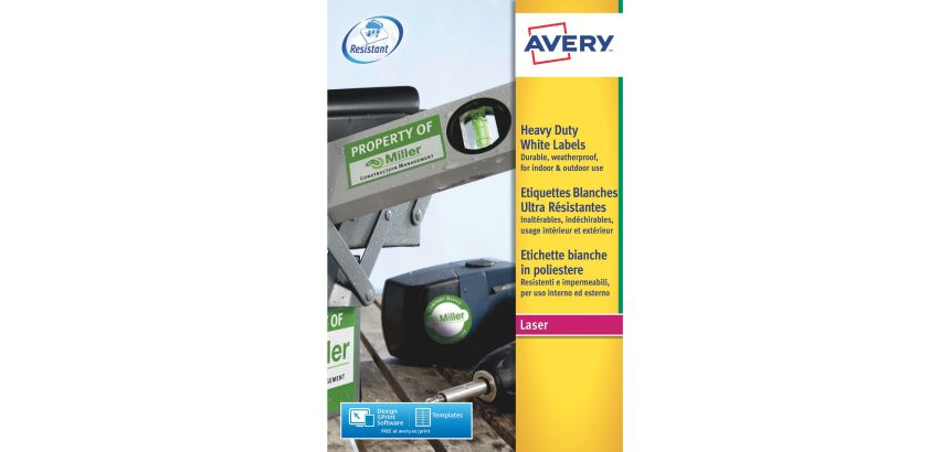 Etiquette ultra résistante laser 45,7 x 21,2 mm Avery L4778-20 blanches - Pochette de 960