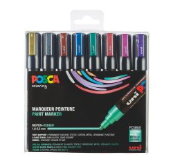 Marcador Posca PC5M colores metálicos surtidos, punta cónica 1,8 a 2,5 mm - Estuche de 8
