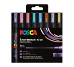 Marqueur Posca couleurs métallisées assorties pointe conique 1,8 à 2,5 mm - Boîte de 8
