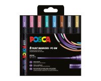 Marcador Posca PC5M colores metálicos surtidos, punta cónica 1,8 a 2,5 mm - Estuche de 8