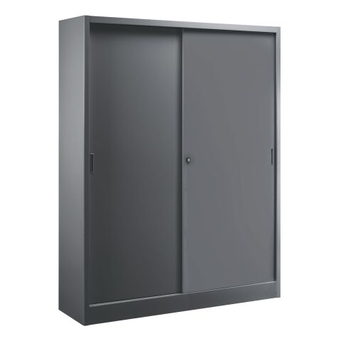 Armario de oficina metálico desmontable Gran volumen Alt. 200 x An.160 cm Antracita Puerta corredera