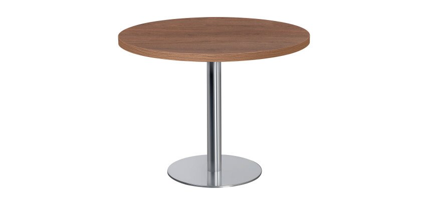 Table ronde Shiny plateau épais - diamètre 100 cm -pied métal mat ou chrome