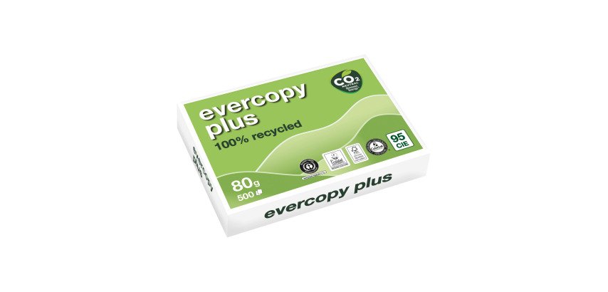 Papel blanco A4 80 g reciclado Clairefontaine Evercopy Plus - paquete de 500 hojas