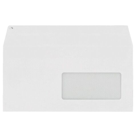 Enveloppe velin ouverture facile La Couronne blanche 110 x 220 - format DL - avec fenêtre - Boîte de 500