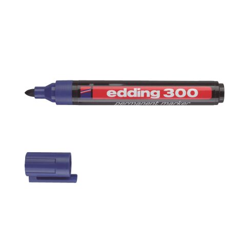 Rotulador permanente edding 300 Punta Ojival Azul