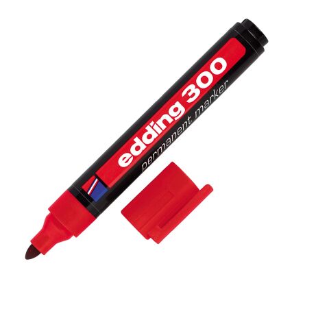 Rotulador permanente edding 300 Punta Ojival Roja