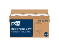 Bobine d'essuyage à dévidage central Tork M2 Wiper 320 blanche - carton de 6