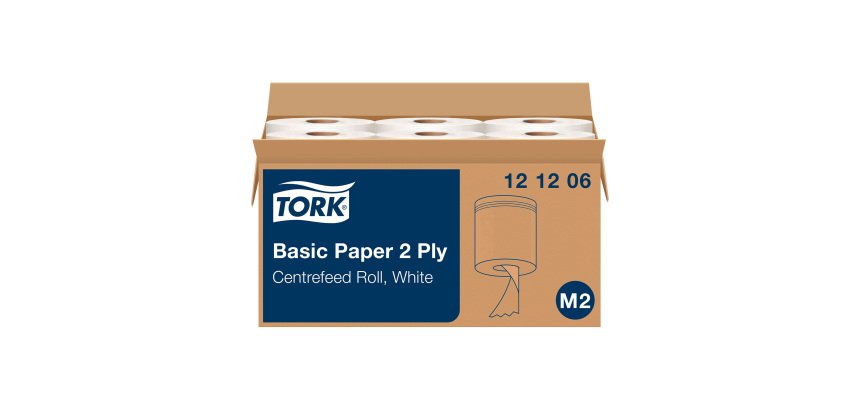 Bobine d'essuyage à dévidage central Tork M2 Wiper 320 blanche - carton de 6