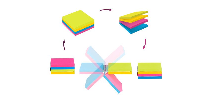 Bloc cube repositionnable Easy Select Post-it® 76 x 76 mm - bloc de 300 feuilles