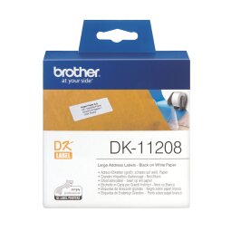 Adressetikette Papier 38 x 90 mm Brother DK11208 weiß - Rolle von 400