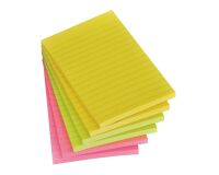 Bloc-notes couleurs assortis lignées Post-It 102 x 152 mm - bloc de 100 feuilles