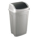 Plastic trash can 50 L with swinging lid