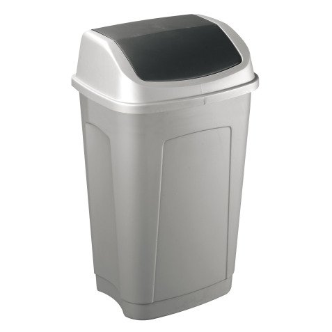 Plastic trash can 50 L with swinging lid