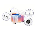 Boîte de rangement plastique Strata 75 litres avec roues - dim : H 41,5 x L 48,5  cm