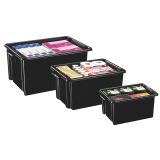 Bac de rangement plastique recyclé Cep Strata - 32 litres - dim : H 24,1 x L 52 cm