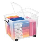 Bac de rangement en plastique Strata avec roues - 75 litres