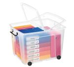Boîte de rangement plastique Strata 75 litres avec roues - dim : H 41,5 x L 48,5  cm
