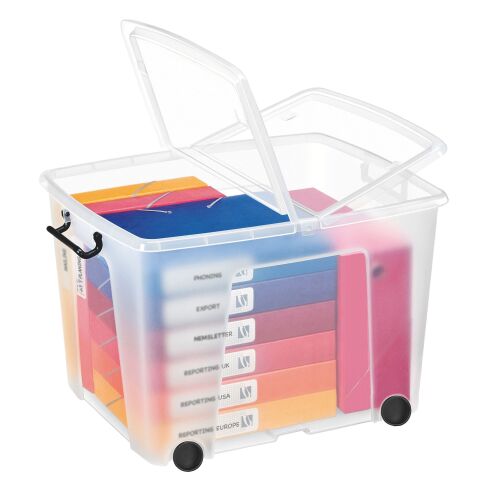 Caja de almacenamiento apilable de plástico CEP Strata - 75 L