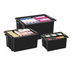 Bac de rangement plastique recyclé Cep Strata - 48,5 litres - dim : H 28,3 x L 60,1 cm