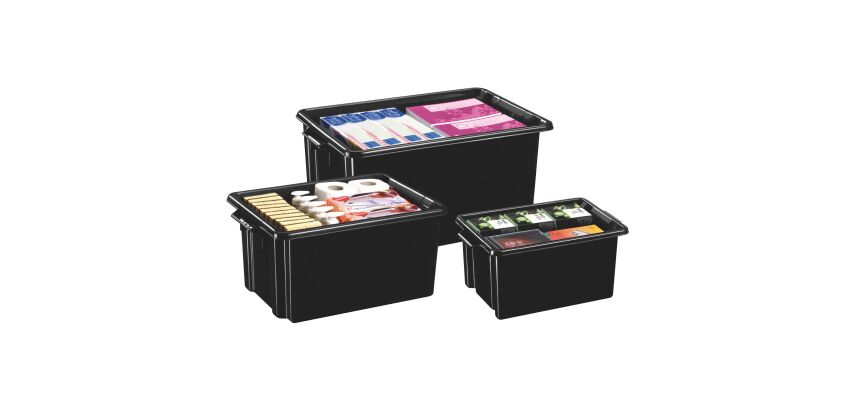 Bac de rangement plastique recyclé Cep Strata - 48,5 litres - dim : H 28,3 x L 60,1 cm