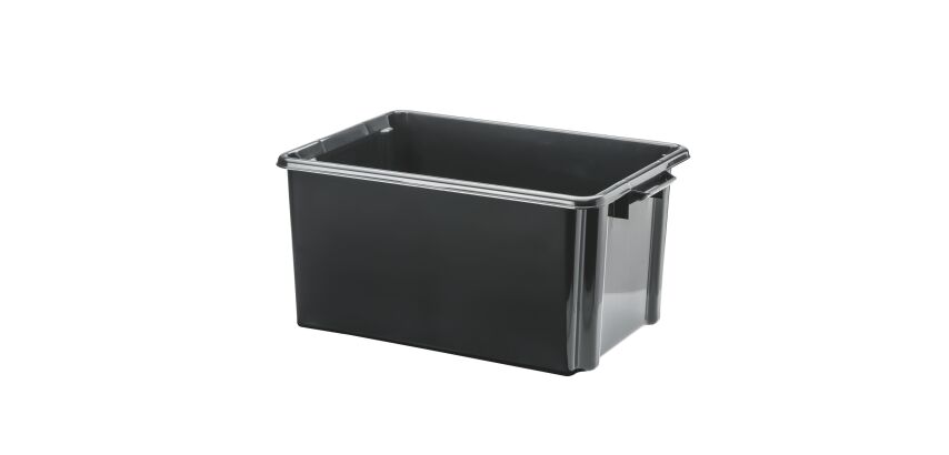 Plastic storage box 32 L Strata black