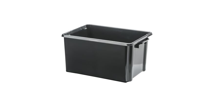 Bac de rangement plastique recyclé Cep Strata - 32 litres - dim : H 24,1 x L 52 cm