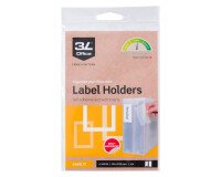 Porta etiquetas adhesivo 3L 55 x 102 mm transparente paquete de 6