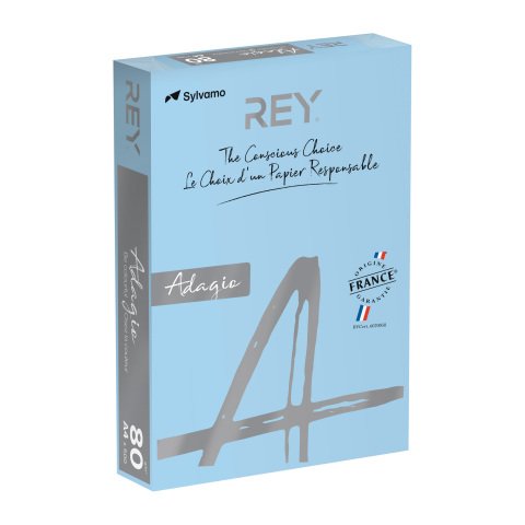 Papel A4 color 80 g Rey Adagio colores intensos - Paquete de 500 hojas azul vivo