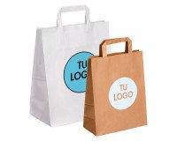 Bolsas de papel personalizadas con asas planas