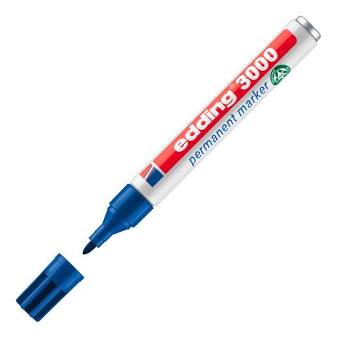 Rotulador permanente edding 3000 Punta 1,5 a 3 mm azul