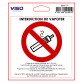 Etiquette adhésive Interdiction de vapoter - Lot de 10