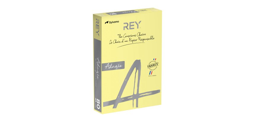 Ramette papier couleur Rey Adagio couleurs pastel A4 80 gr - 500 feuilles