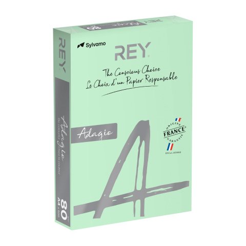 Papel A4 colores pastel 80 g Rey Adagio - Paquete de 500 hojas verde