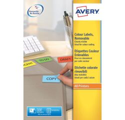 Etiquetas removibles para inkjet y láser 45,7 x 21,2 mm color - Caja de 960 amarillo