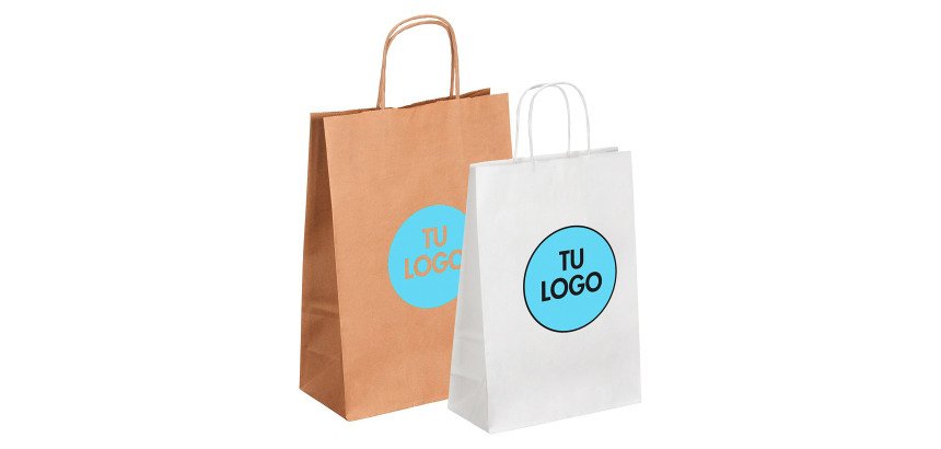 Bolsas de papel personalizadas asas retorcidas