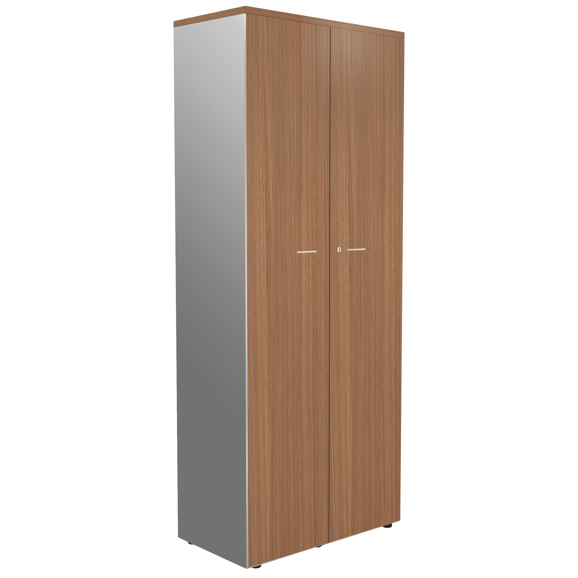 High cabinet wood H 217 x W 86  swinging doors walnut body in alu Darwin - Essenzza 