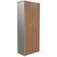 Armoire haute bois H 217 x L 86 cm portes battantes noyer corps alu Darwin - Essenzza